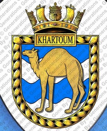 Coat of arms (crest) of the HMS Khartoum, Royal Navy