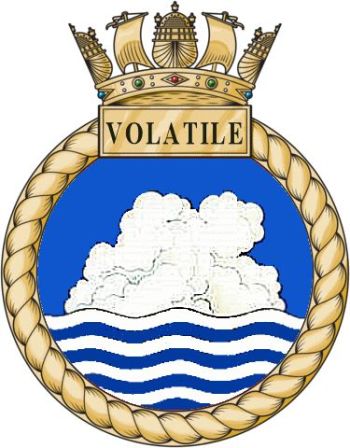 Coat of arms (crest) of the HMS Volatile, Royal Navy