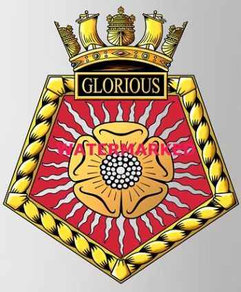 Coat of arms (crest) of the HMS Glorious, Royal Navy