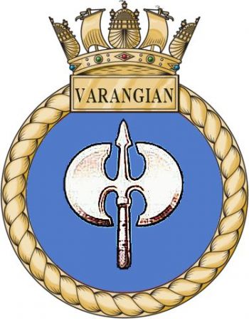Coat of arms (crest) of the HMS Varagian, Royal Navy