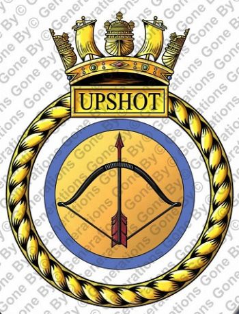 Coat of arms (crest) of the HMS Upshot, Royal Navy