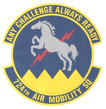 Coat of arms (crest) of the 724th Air Mobility Squadron, US Air Force