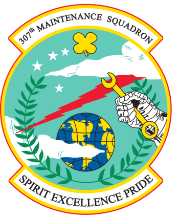 Coat of arms (crest) of the 307th Maintenance Squadron, US Air Force