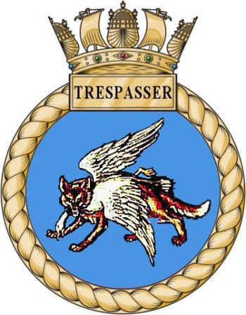 Coat of arms (crest) of the HMS Trespasser, Royal Navy