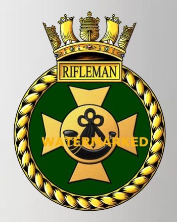 Coat of arms (crest) of the HMS Rifleman, Royal Navy
