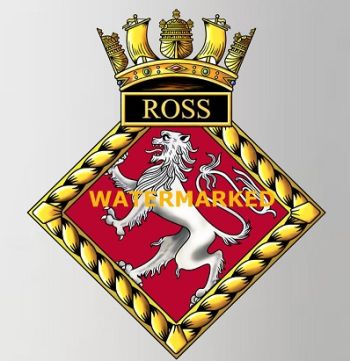 Coat of arms (crest) of the HMS Ross, Royal Navy