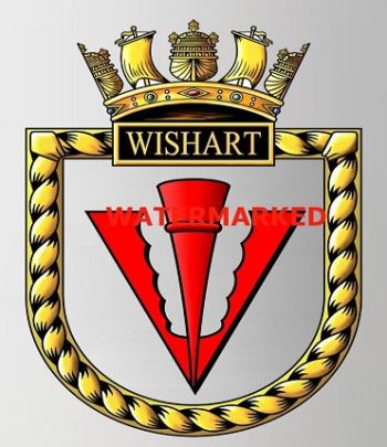 Coat of arms (crest) of the HMS Wishart, Royal Navy