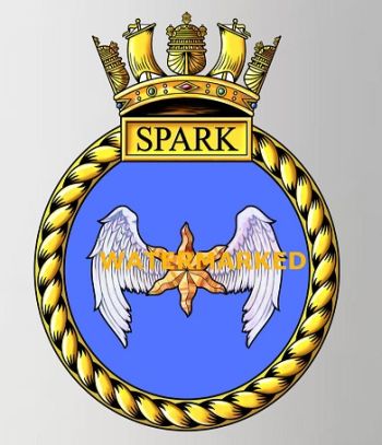 Coat of arms (crest) of the HMS Spark, Royal Navy