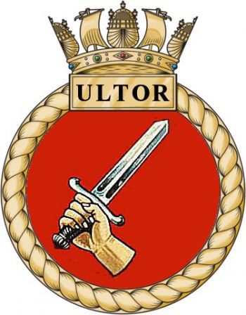 Coat of arms (crest) of the HMS Ultor, Royal Navy