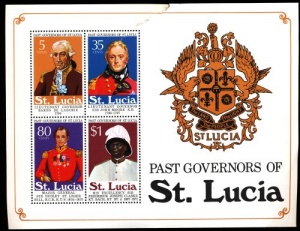 Coat of arms (crest) of Saint Lucia (stamps)