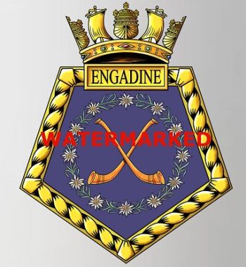 Coat of arms (crest) of the HMS Engadine, Royal Navy
