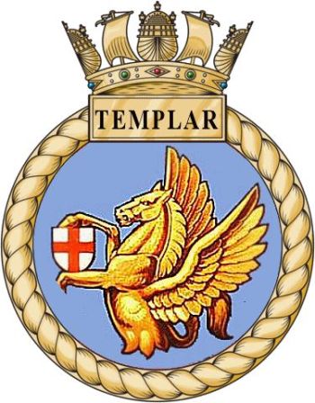 Coat of arms (crest) of the HMS Templar, Royal Navy