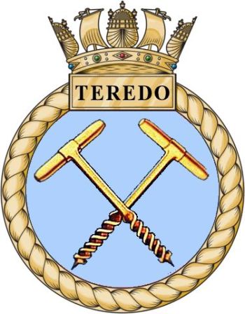 Coat of arms (crest) of the HMS Teredo, Royal Navy