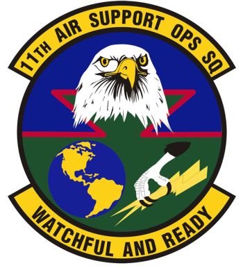 Coat of arms (crest) of the 11th Air Support Operations Squadron, US Air Force