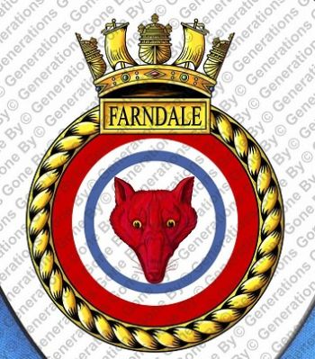 Coat of arms (crest) of the HMS Farndale, Royal Navy