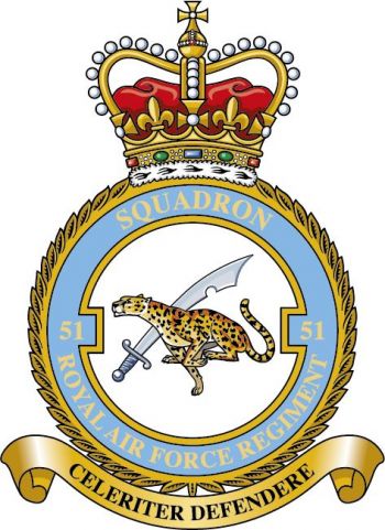 Coat of arms (crest) of the No 51 Squadron, Royal Air Force Regiment