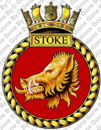 Coat of arms (crest) of the HMS Stoke, Royal Navy