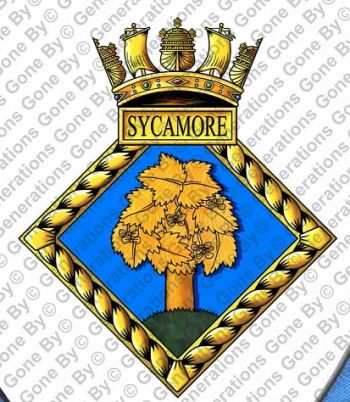 Coat of arms (crest) of the HMS Sycamore, Royal Navy