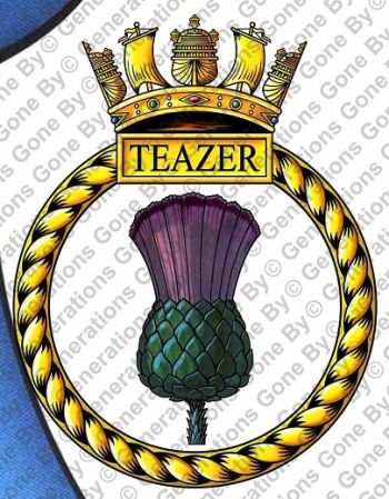 Coat of arms (crest) of the HMS Teazer, Royal Navy