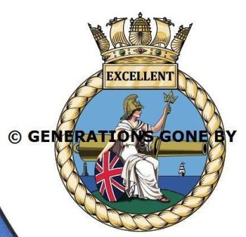 Coat of arms (crest) of the HMS Excelllent, Royal Navy