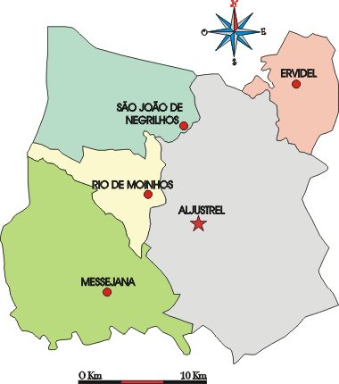 Mapa administrativo do municpio da Aljustrel