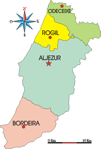 Mapa administrativo do município de Aljezur