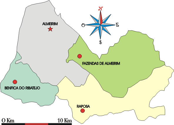 Mapa administrativo do municpio de Almeirim
