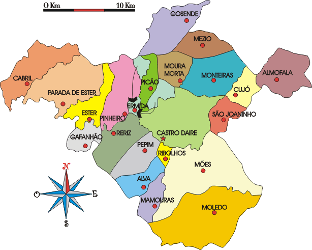 Mapa administrativo do municpio de Castro Daire
