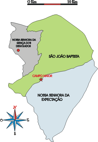Mapa administrativo do município de Campo Maior