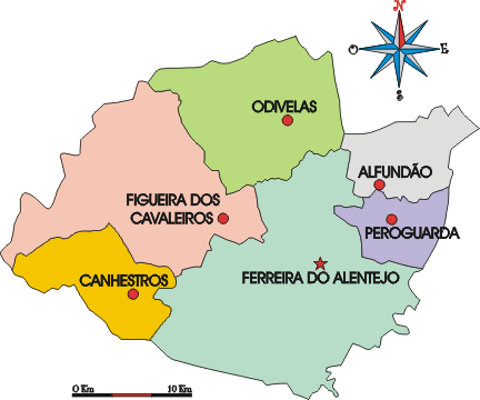 Mapa administrativo do municpio da Ferreira do Alentejo