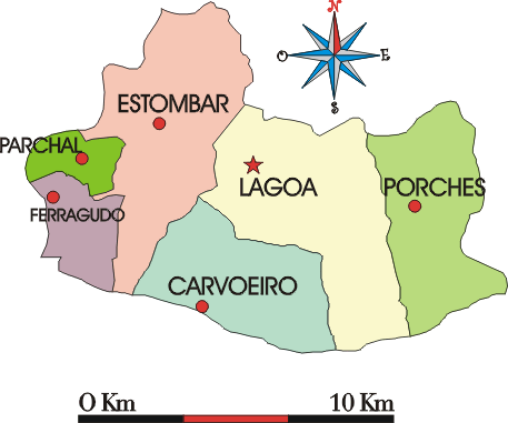 Mapa administrativo do município de Lagoa
