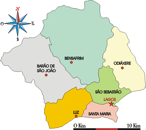 Mapa administrativo do municpio de Lagos