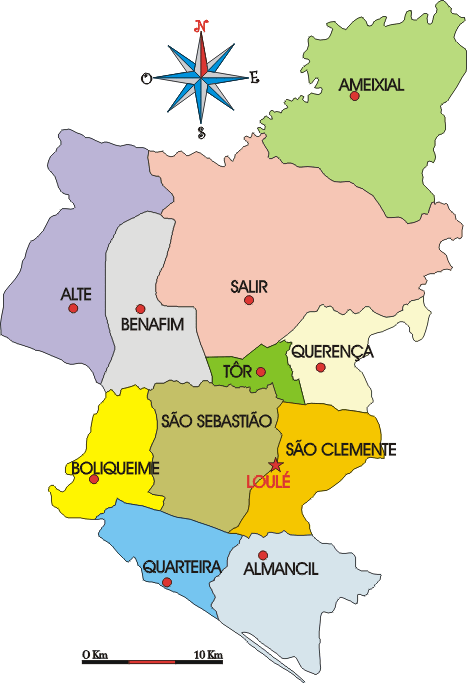 Mapa administrativo do município de Loulé 