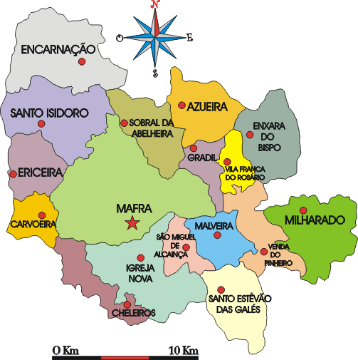 Mapa administrativo do municpio de Mafra
