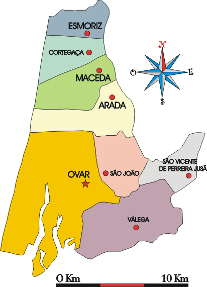 Mapa administrativo do municpio de Ovar