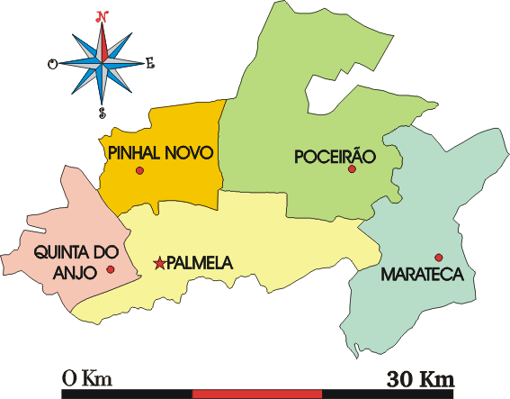 Mapa administrativo do municpio de Palmela