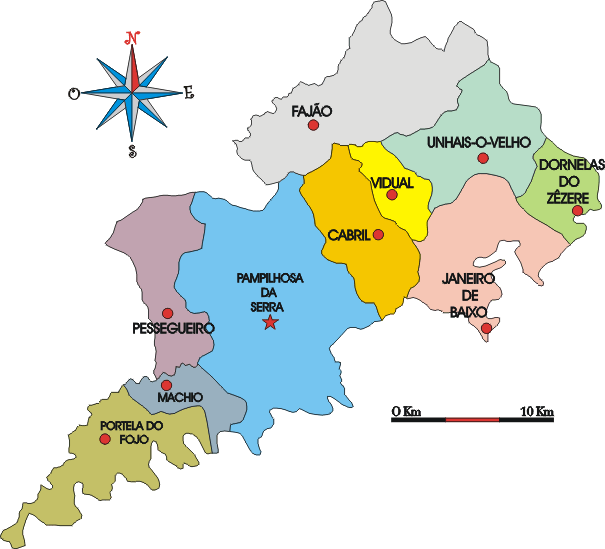 Mapa administrativo do municpio de Pampilhosa da Serra