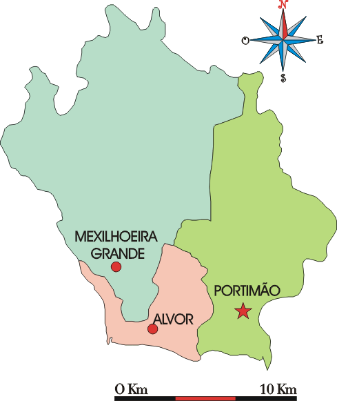 Mapa administrativo do município de Portimão
