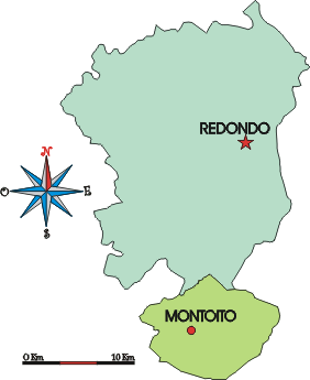 Mapa administrativo do município de Redondo