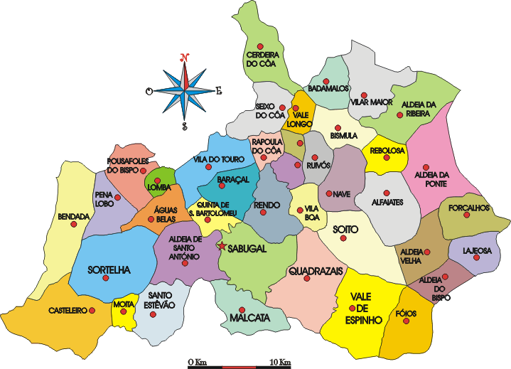 Mapa administrativo do municpio de Sabugal