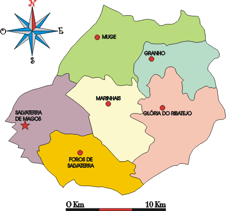 Mapa administrativo do municpio de Salvaterra de Magos