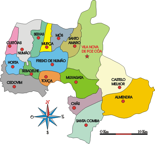 Mapa administrativo do municpio de Vila Nova de Foz Ca