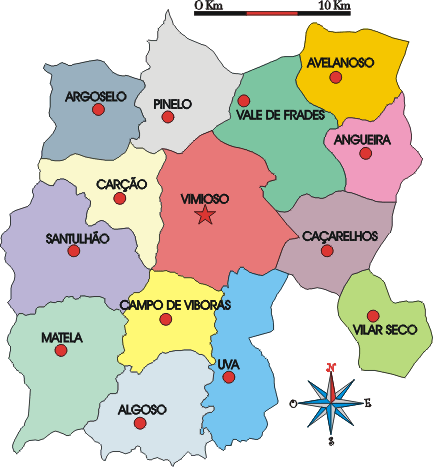 Mapa administrativo do municpio de Vimioso