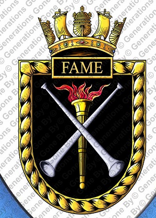 Coat of arms (crest) of the HMS Fame, Royal Navy