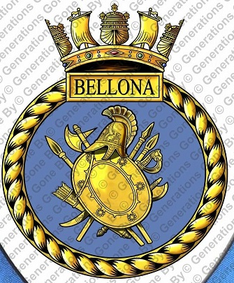 Coat of arms (crest) of the HMS Bellona, Royal Navy