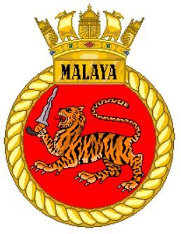 Coat of arms (crest) of the HMS Malaya, Royal Navy