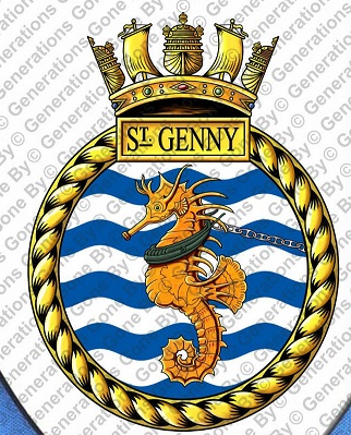 Coat of arms (crest) of the HMS St Genny, Royal Navy