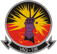 Coat of arms (crest) of the Electronic Attack Squadron (VAQ) - 136 Gauntlets, US Navy