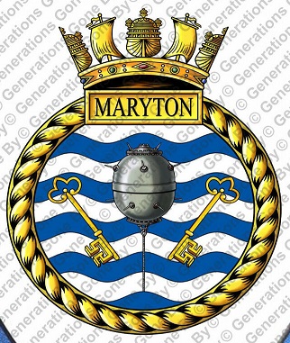 Coat of arms (crest) of the HMS Maryton, Royal Navy