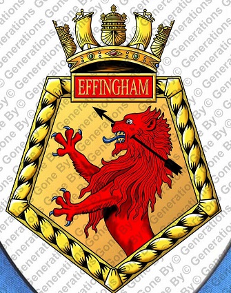 Coat of arms (crest) of the HMS Effingham, Royal Navy